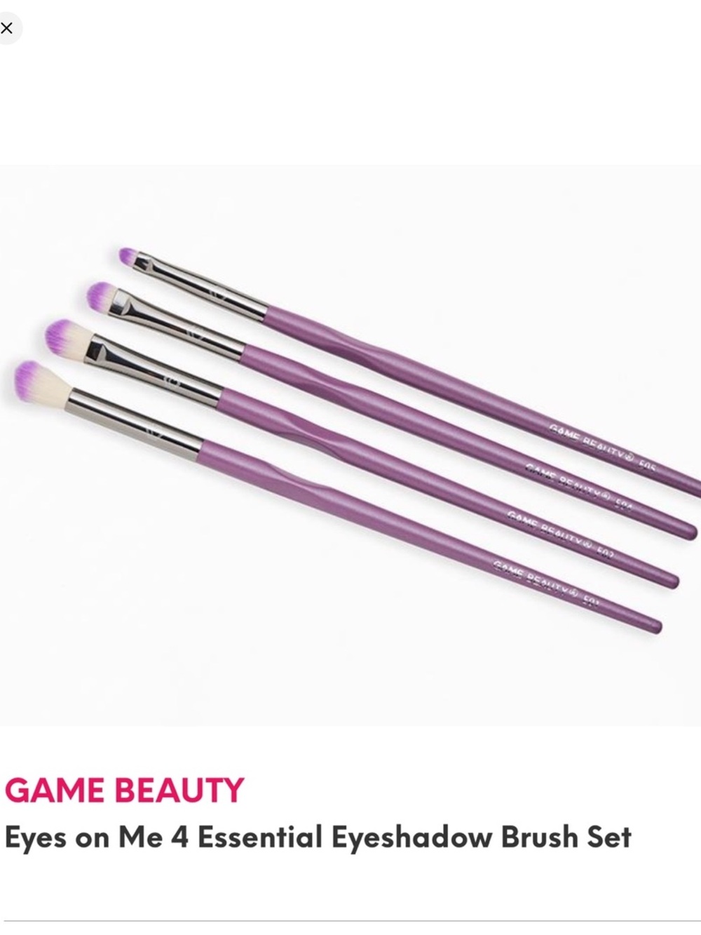 Game Beauty Eyes on Me 4-Piece Essential Eyeshadow Brush Set NEW!